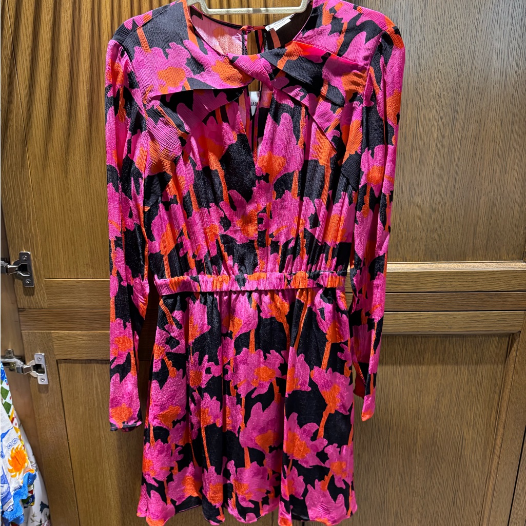Jason Wu New With Tags Vibrant Pink And Black Floral Dress